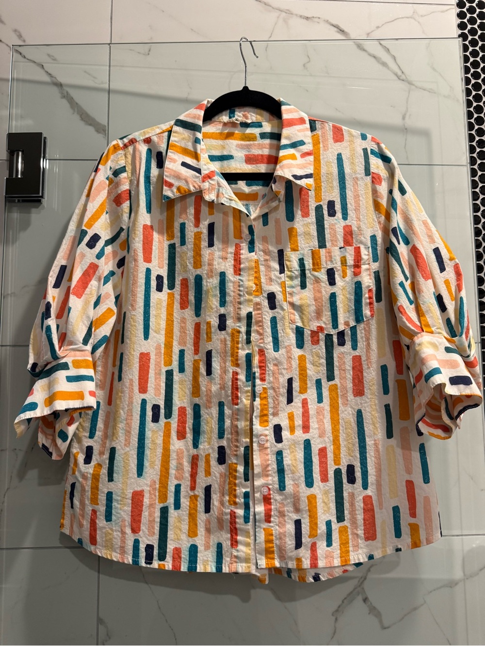 JODIFL Multicolor Striped Dash Print Shirt